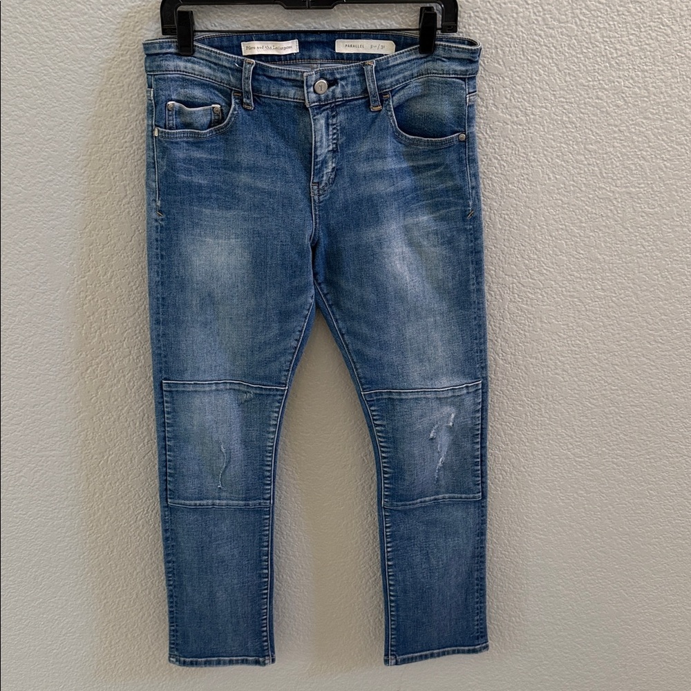 Anthropologie Pilcro &The Letterpress Parallel Mid Rise Straight Jeans Size 31 - Picture 2 of 9
